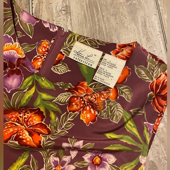 Lovely burgandy and purple summer dress by Kathie Lee size large! - Picture 2 of 2